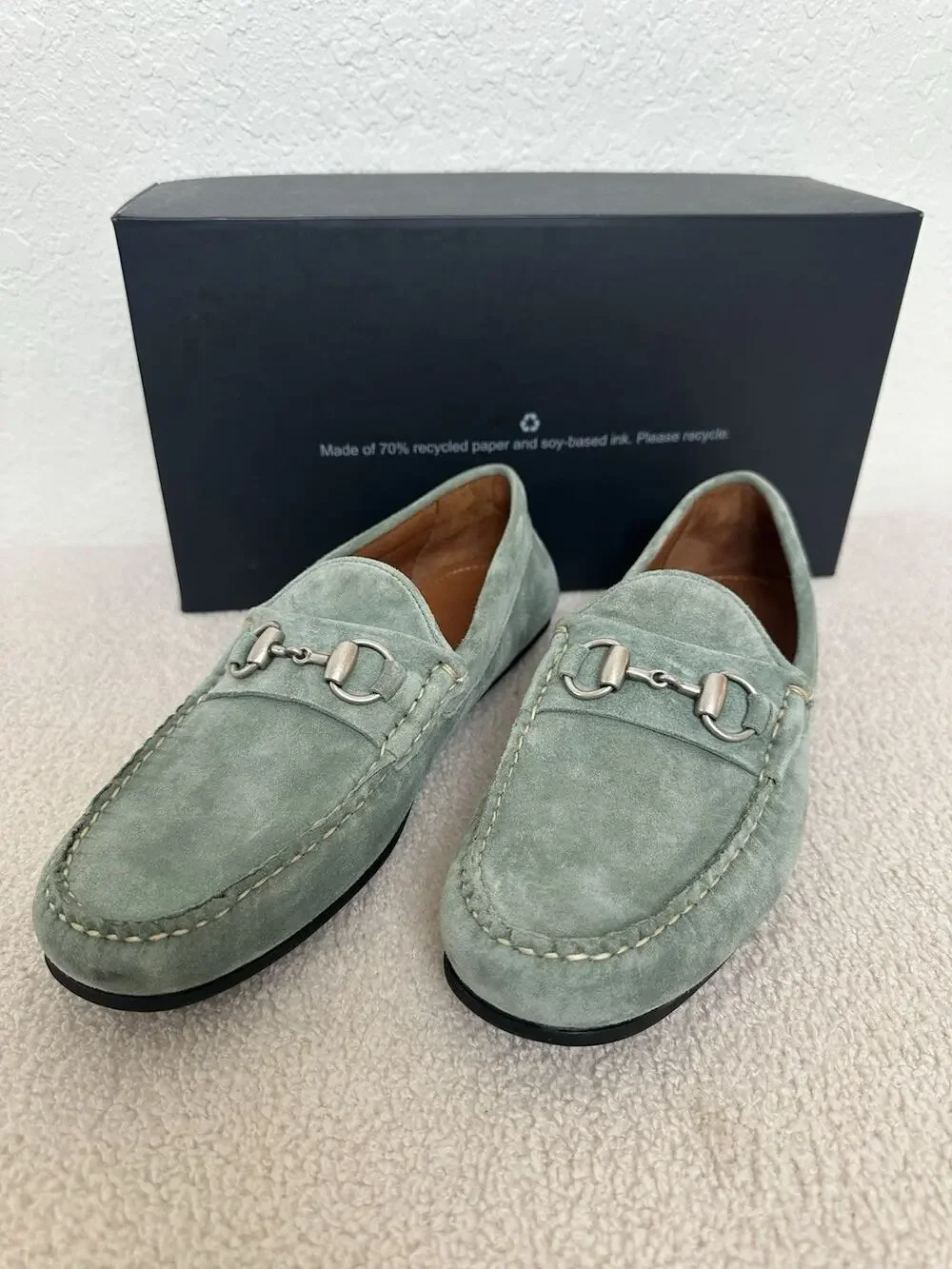 Allen Edmonds Sebastian Bit Driving Loafer Sage Suede Men Size 9D